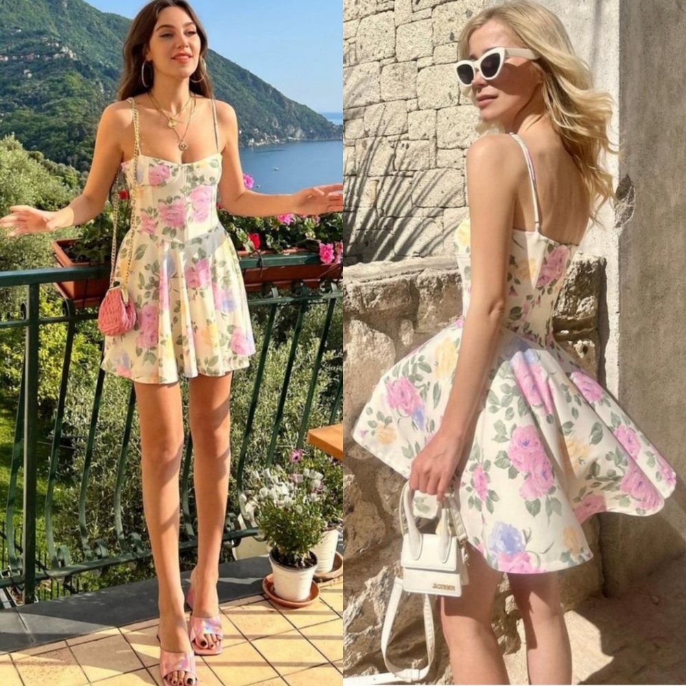 ZARA (BLOGGERS FAV) Floral Mini Corset Dress - Picture 3 of 11